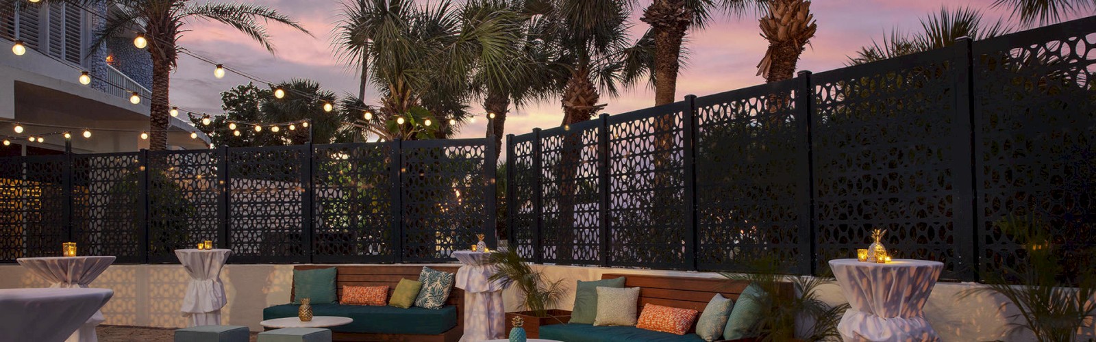 The Grove located at the front of Bellwether Beach Resort makes a great space for small social gatherings.t