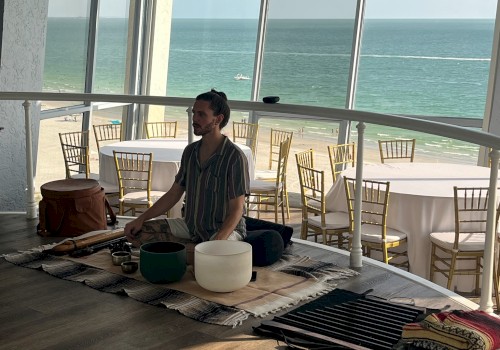 Sound bathing class in gulf vista at The Bellwether Beach Resort.