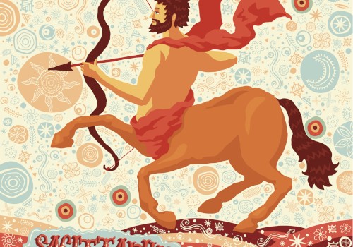 Sagittarius graphic illustration.