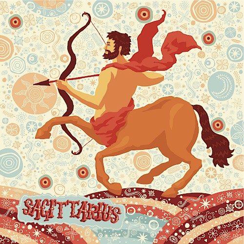 Sagittarius graphic illustration.